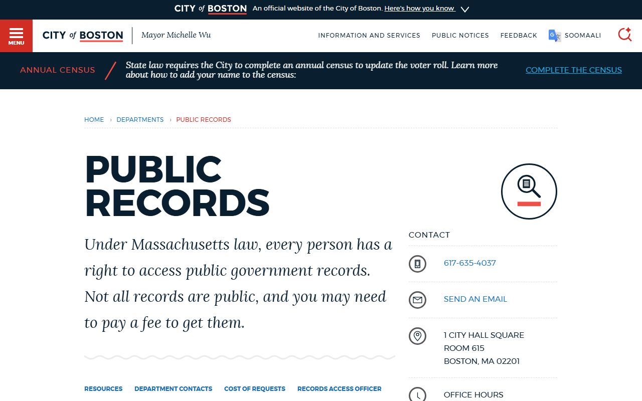 Boston public records portal for felony record requests