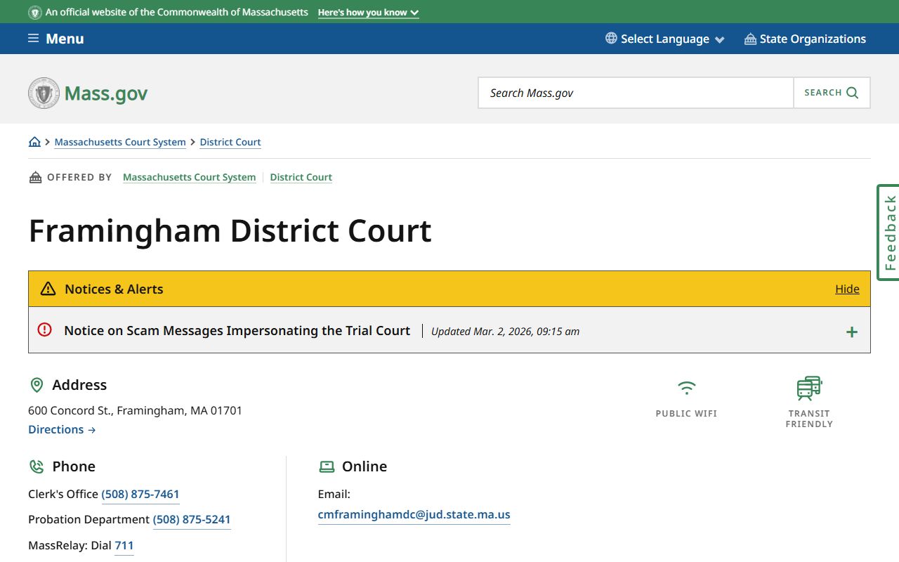 Framingham District Court - Framingham felony records