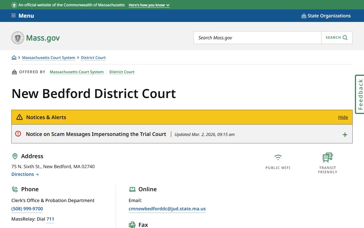 New Bedford District Court - felony records