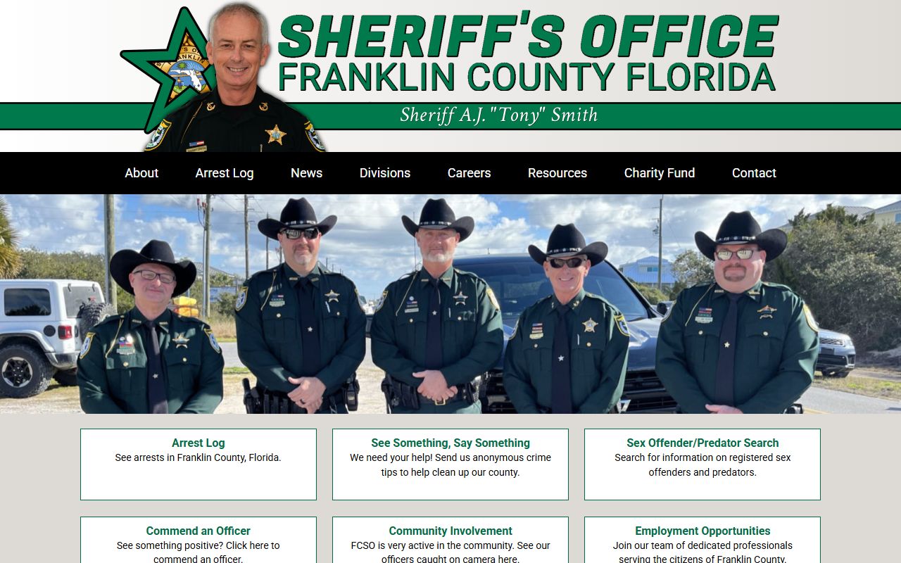 Franklin County Sheriff website for inmate and felony records