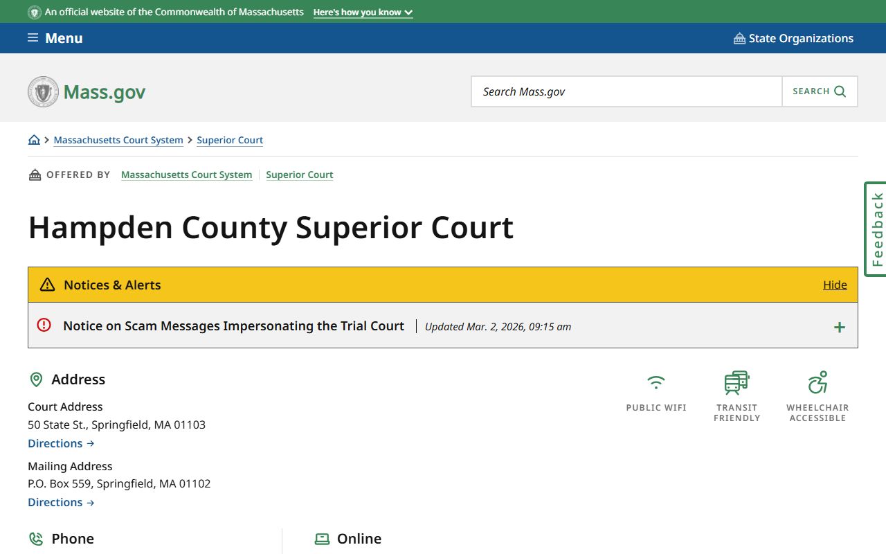 Hampden County Superior Court Springfield felony records